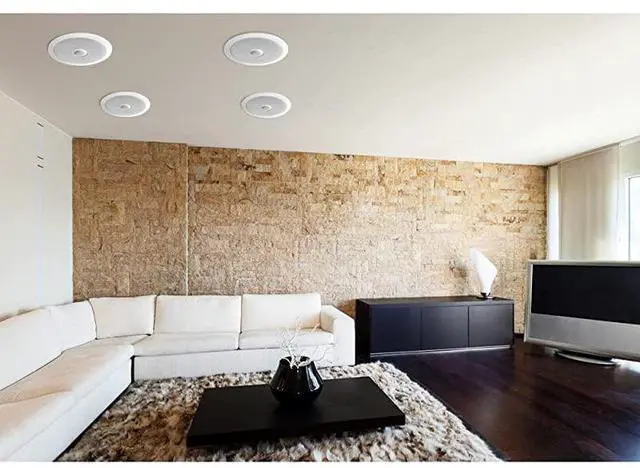 Alt view image 5 of 5 - 8 Ceiling Wall Mount Speakers Pair of 2Way Midbass Woofer Speaker Directable 1 Titanium Dome Tweeter Flush Design w 55Hz22kHz Frequency Response amp 300 Watts Peak Easy Installation PDIC80