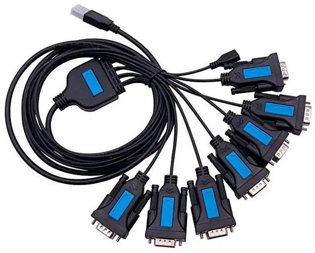 Main image of 7 Port Professional Prolific CHIP USB to Serial RS232 DB9 Adapter Converter Serial Cable 9-Pin Male to Male with Thumbscrews