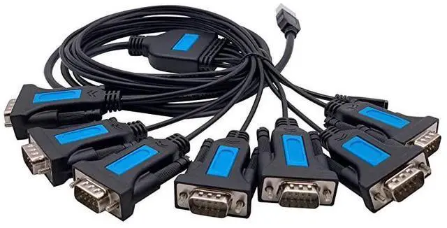 Alt view image 2 of 4 - 7 Port Professional Prolific CHIP USB to Serial RS232 DB9 Adapter Converter Serial Cable 9-Pin Male to Male with Thumbscrews