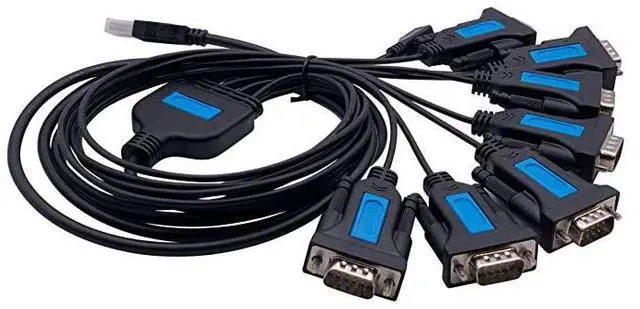 Alt view image 3 of 4 - 7 Port Professional Prolific CHIP USB to Serial RS232 DB9 Adapter Converter Serial Cable 9-Pin Male to Male with Thumbscrews