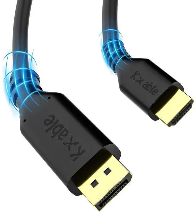 Alt view image 2 of 6 - FOR-4K DisplayPort to HDMI Cable 50 Feet 24AWG Bare Copper Wires DP to HDMI Male to Male Cord Adapter Converter for PC to HDTV Monitor Projector with 2 HDMI Adapter and 25 Cable Ties