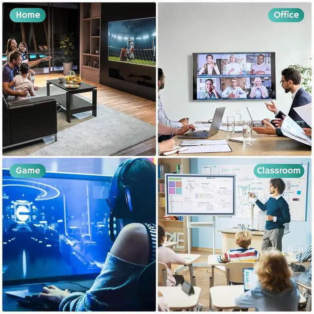 Alt view image 6 of 6 - FOR-4K DisplayPort to HDMI Cable 50 Feet 24AWG Bare Copper Wires DP to HDMI Male to Male Cord Adapter Converter for PC to HDTV Monitor Projector with 2 HDMI Adapter and 25 Cable Ties