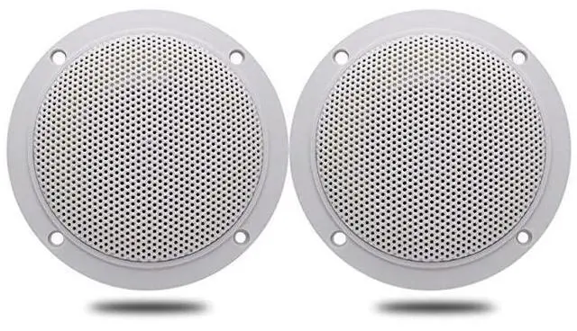 Alt view image 2 of 7 - for4 Inches  Waterproof Marine Ceiling Speakers with 160 Watts Power Handling for Kitchen Bathroom Boat Car RV Camper Motorcycle Cloth Surround and Low Profile Design 1 Pair White