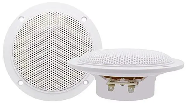 Main image of for4 Inches  Waterproof Marine Ceiling Speakers with 160 Watts Power Handling for Kitchen Bathroom Boat Car RV Camper Motorcycle Cloth Surround and Low Profile Design 1 Pair White