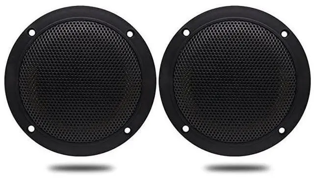 Main image of FOR 4 Inches  Waterproof Marine Ceiling Flush Wall Mount Speakers with 160 Watts Power Handling for Kitchen Bathroom Boat Car Motorcycle Cloth Surround and Low Profile Design 1 Pair Black
