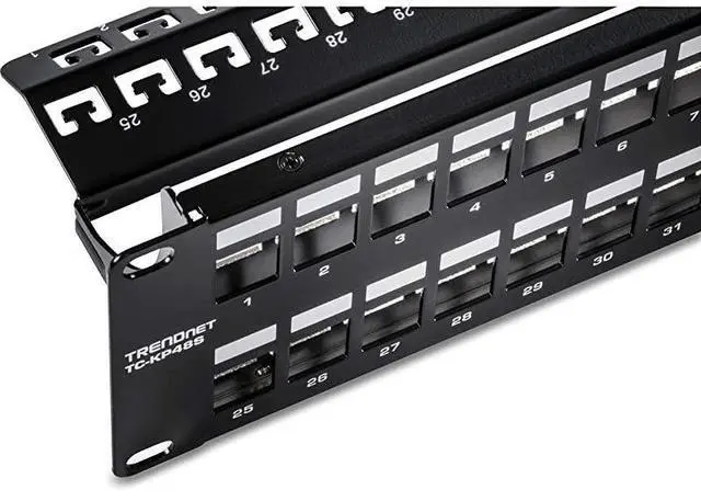 Alt view image 3 of 6 - for48-Port Blank Keystone Shielded 2U HD Patch Panel, TC-KP48S, 2U 19 Metal Rackmount Housing, Network Management Panel, Recommended with TC-K06C6A Cat6A Keystone Jacks (Sold Separately)