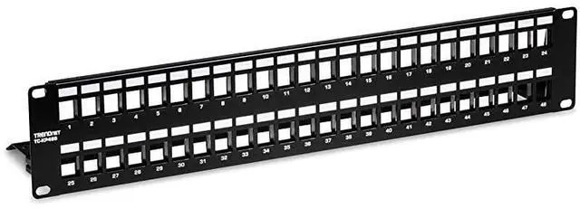 Main image of for48-Port Blank Keystone Shielded 2U HD Patch Panel, TC-KP48S, 2U 19 Metal Rackmount Housing, Network Management Panel, Recommended with TC-K06C6A Cat6A Keystone Jacks (Sold Separately)