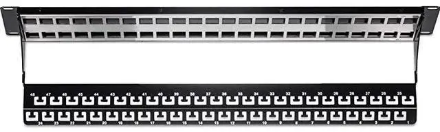 Alt view image 5 of 6 - for48-Port Blank Keystone Shielded 2U HD Patch Panel, TC-KP48S, 2U 19 Metal Rackmount Housing, Network Management Panel, Recommended with TC-K06C6A Cat6A Keystone Jacks (Sold Separately)