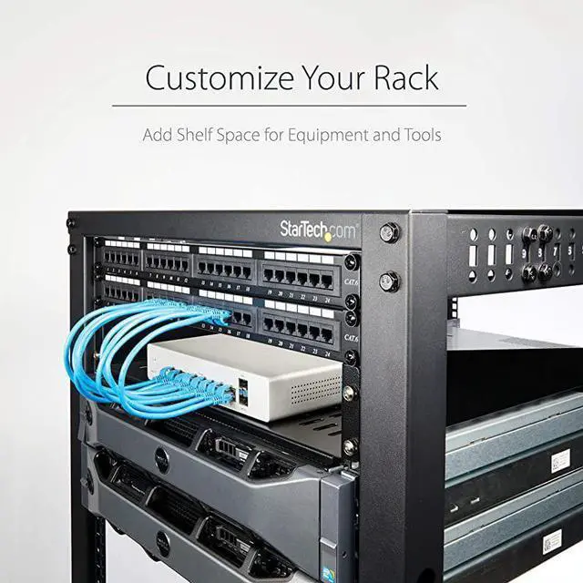Alt view image 3 of 6 - 2U Server Rack Shelf Universal Vented Cantilever Tray for 19quot Network Equipment Rack amp Cabinet Heavy Duty Steel 50lb 16quot Deep CABSHELFV