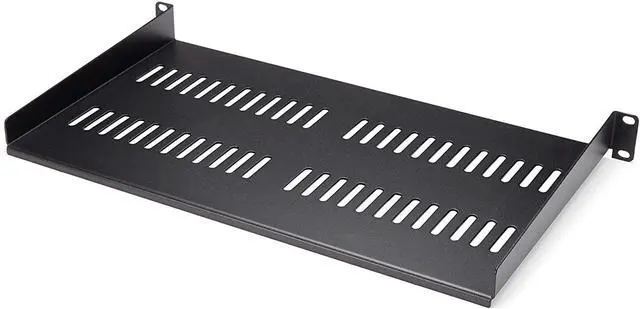 Main image of for 1U Vented Server Rack Mount Shelf - 10in Deep Steel Universal Cantilever Tray for 19" AV & Network Equipment Rack - 44lbs (CABSHELFV1U), 10" Depth