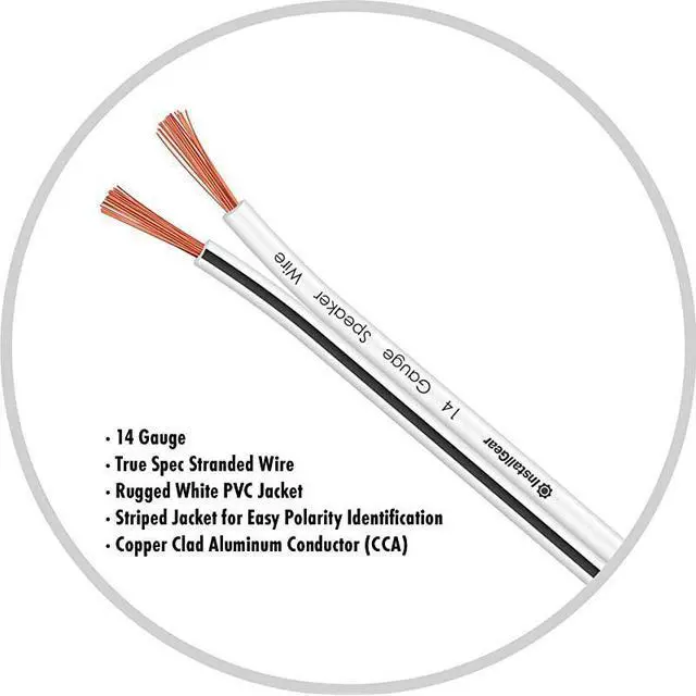 Alt view image 3 of 5 - 14 Gauge AWG 30ft Speaker Wire Cable White