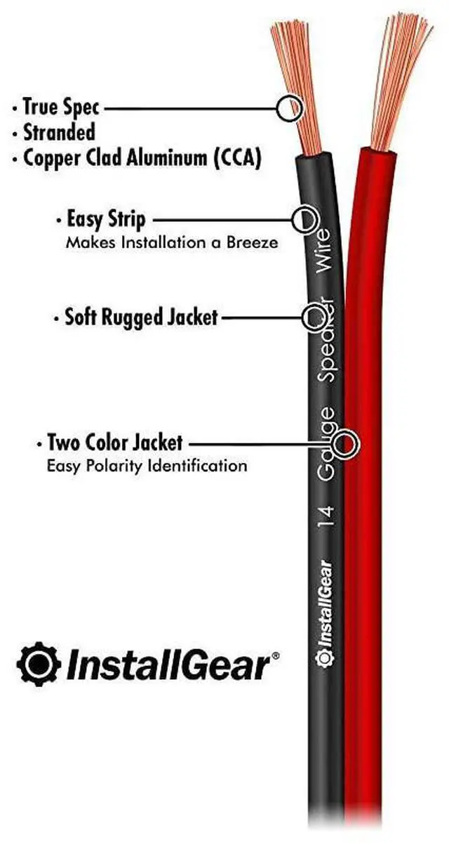 Alt view image 2 of 3 - 14 Gauge AWG 30ft Speaker Wire Cable RedBlack