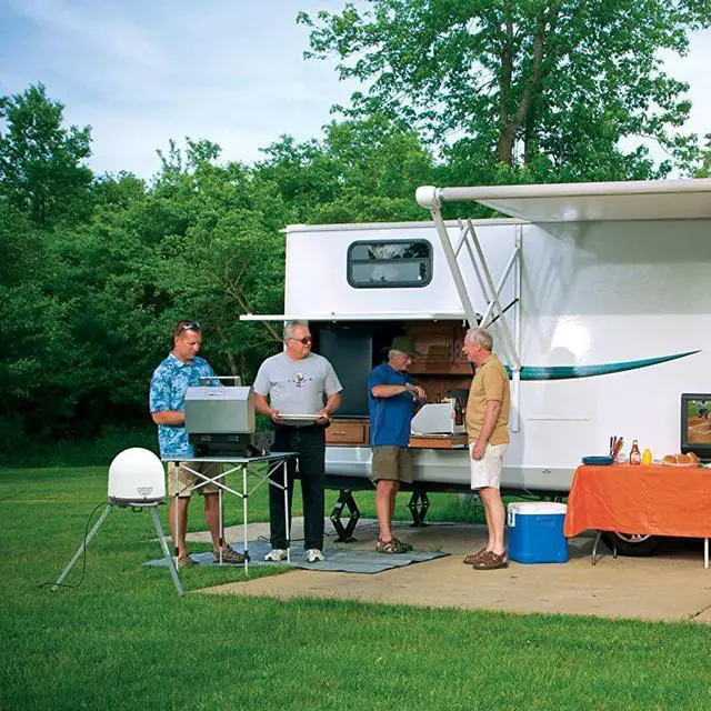 Alt view image 4 of 6 - 11773 TR1518 Satellite Tripod Mount Compatible with Carryout Pathway and Playmaker RV Satellite Antennas Adjustable Height Gray