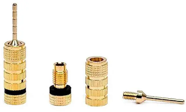 Alt view image 3 of 3 - 109438 Gold Plated Speaker Pin Plugs - 5 Pairs - Pin Screw Type, For Speaker Wire, Home Theater, Wall Plates And More