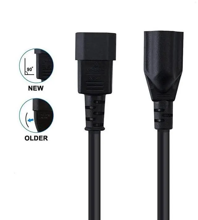 Alt view image 3 of 3 - for 10Pack 1 Foot 18AWG Standard Computer Power Adapter Cord NEMA 515R Receptacle to IEC320 C14 03MBlack