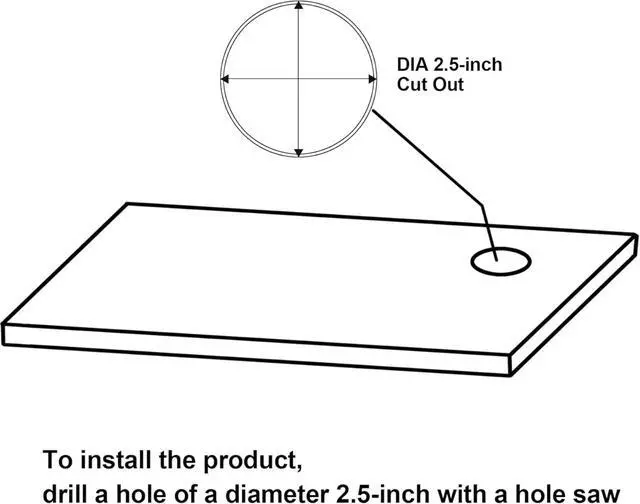Alt view image 3 of 3 - 2.5 inch Hole Pop up Outlet for Countertop,20W USB C,4 USB Ports,4 Outlets 15Amp Tamper Resistant Receptacle Flush Mount,Space Saver Recessed Outlet,1875W,ETL Listed