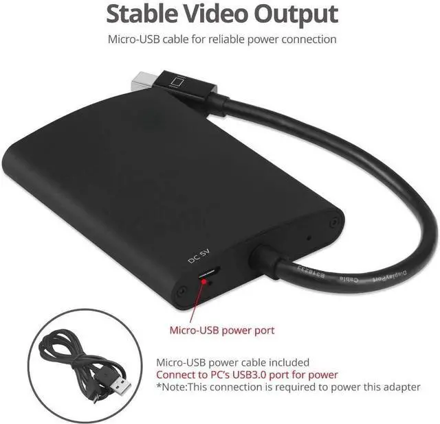 Alt view image 2 of 3 - 2-Port Mini DisplayPort 1.2 to 2 DisplayPort MST Hub Video Splitter Not for HDMI DisplayPort Daisy Chain Monitor Not for MacOS (CE-DP0J11-S1)