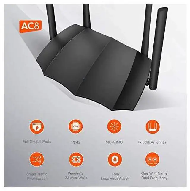 Alt view image 6 of 7 - FOR AC1200 Dual Band Gigabit Smart WiFi Router 5Ghz High Speed Wireless Internet Router MUMIMO Beamforming Long Range Coverage by 4x6dBi Antenna IPv6 Guest WiFi AP Mode 2020 New Upgraded