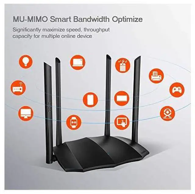 Alt view image 3 of 7 - FOR AC1200 Dual Band Gigabit Smart WiFi Router 5Ghz High Speed Wireless Internet Router MUMIMO Beamforming Long Range Coverage by 4x6dBi Antenna IPv6 Guest WiFi AP Mode 2020 New Upgraded