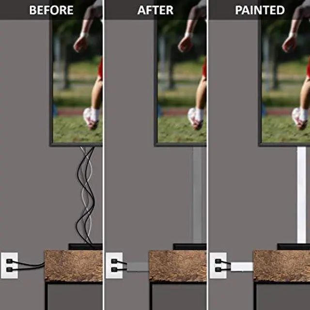 Alt view image 4 of 7 - for Cable Hider CordMate III | Paintable OnWall Cable Management Kit | Hide Organize Up to 5 TV Wires or Computer Cables