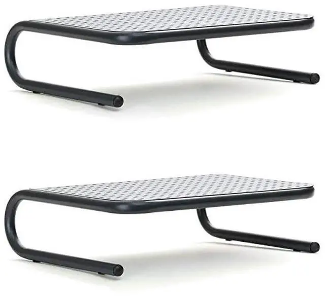 Main image of 2METMONSTBLK Metal Monitor Stand Monitor Riser for Computer Laptop Desk iMac 2Pack Black