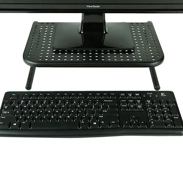 Alt view image 5 of 7 - 2METMONSTBLK Metal Monitor Stand Monitor Riser for Computer Laptop Desk iMac 2Pack Black