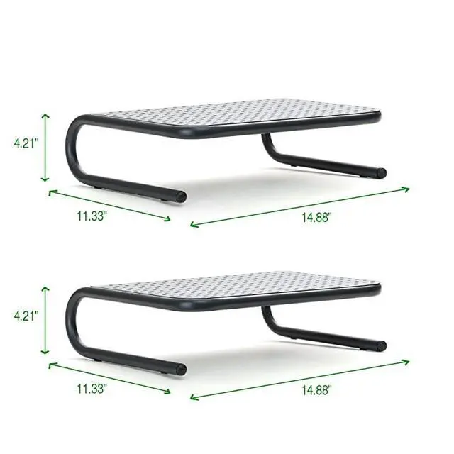 Alt view image 7 of 7 - 2METMONSTBLK Metal Monitor Stand Monitor Riser for Computer Laptop Desk iMac 2Pack Black