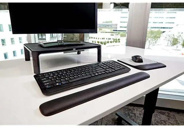 Alt view image 3 of 7 - Gel Wrist Rest for Keyboards Soothing  Gel Technology and Satin Smooth Cover for All Day Comfort and Support 19 Black WR85B