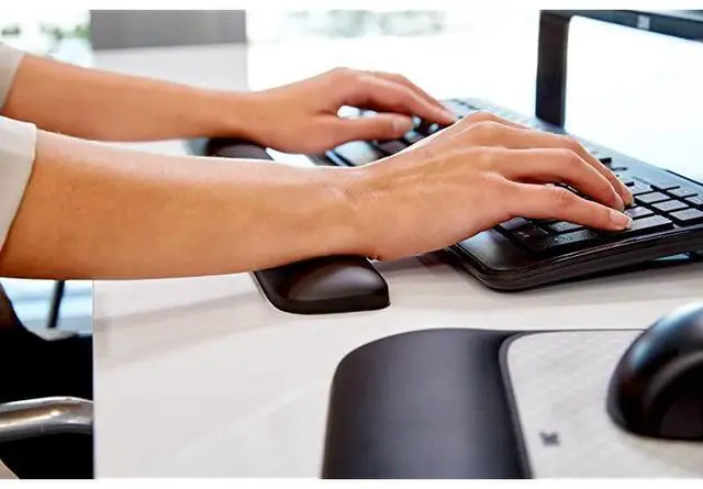 Alt view image 7 of 7 - Gel Wrist Rest for Keyboards Soothing  Gel Technology and Satin Smooth Cover for All Day Comfort and Support 19 Black WR85B