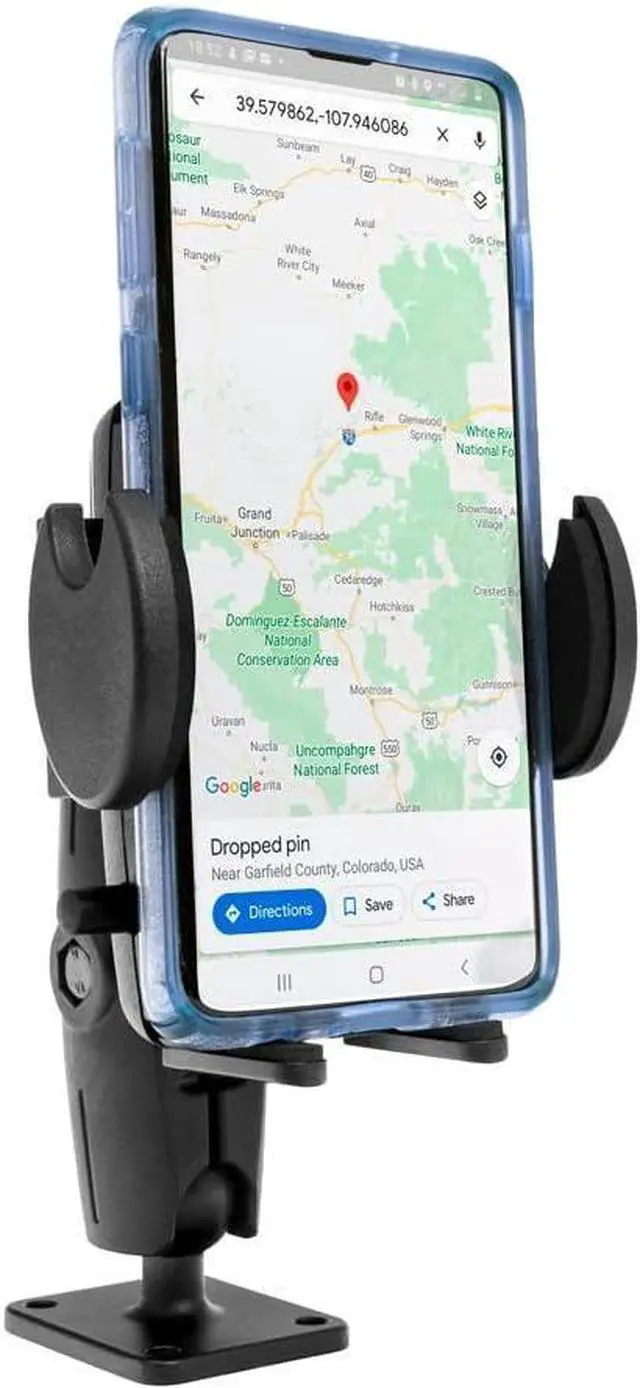 Alt view image 2 of 4 - FOR-Mounts Drill-Base Mega Grip Phone Mount | Universal Phone Fit | 360° Adjustable Angle | Flat Surface AMPS Mounting | Compatible with iPhone, Galaxy, Note, Pixel, and More | SM4RM2XMAMPS