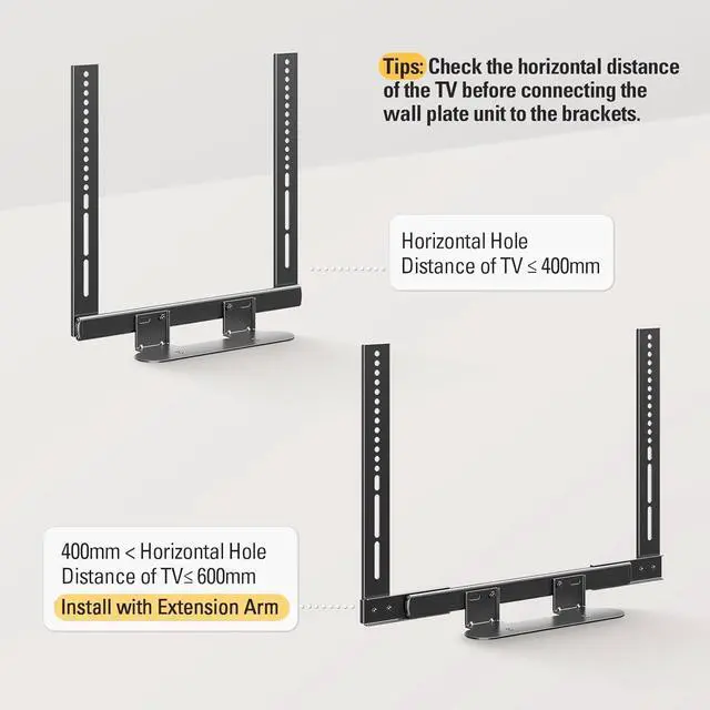 Alt view image 5 of 6 - Soundbar Mount with Easy Access Design for SONOS Beam, SoundBar Bracket with Sliding Block Fits TV up to VESA 600x400mm, Compatible with The Beam Constructed of Duty Aluminum Profile