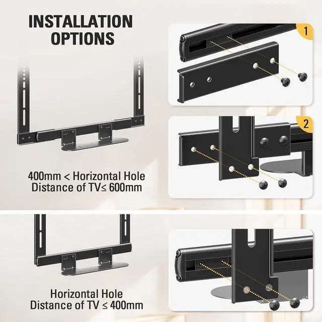 Alt view image 6 of 6 - Soundbar Mount with Easy Access Design for SONOS Beam, SoundBar Bracket with Sliding Block Fits TV up to VESA 600x400mm, Compatible with The Beam Constructed of Duty Aluminum Profile