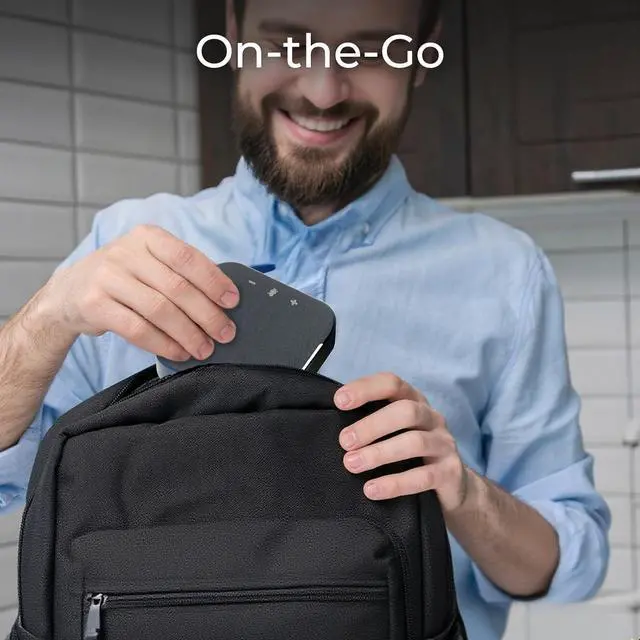 Alt view image 6 of 7 - Conference Speaker and Microphone, USB C & Bluetooth Speakerphone for Computer, Laptop Speakers with mic, 360° Voice Pickup, AI Noise Reduction, 20H Call Time, Online Meetings