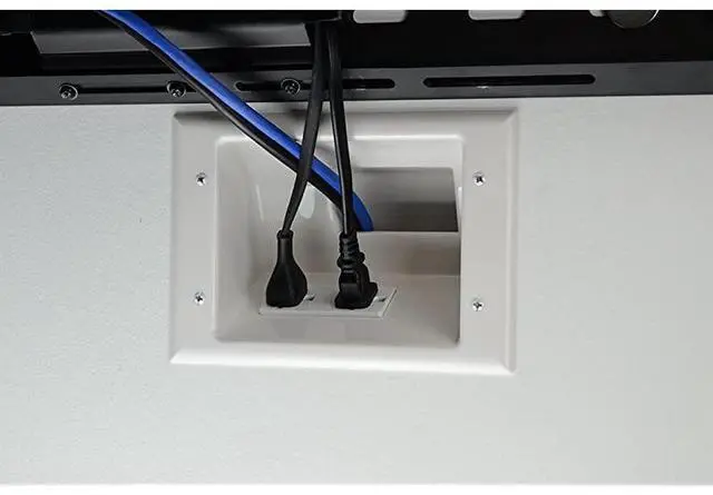 Alt view image 3 of 4 - forElectronics 450081WH Recessed AVHDMI Cable Conceal Plate with Dual Power Surge Suppressor