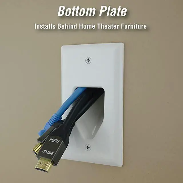 Alt view image 3 of 7 - Electronics 50-3321-WH-KIT Flat Panel TV Cable Organizer Remodeling Kit with Power Outlet - White