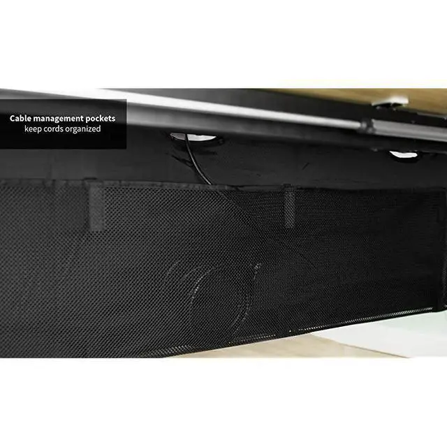 Alt view image 5 of 7 - Black 60 inch Under Desk Privacy and Cable Management Organizer Sleeve Wire Hider Kit Panel System DESKSKIRT60