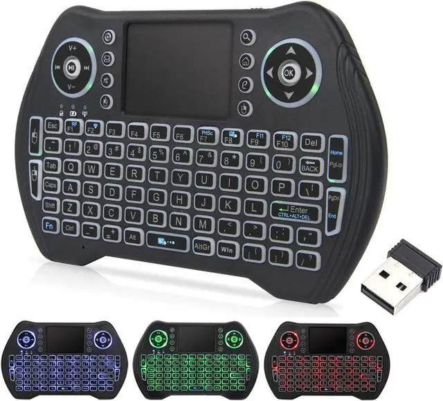 Main image of FOR Backlit Mini Wireless Keyboard with Touchpad Mouse Combo Rechargable Li-ion Battery & Multi-Media Handheld Remote for Google Android TV Box PC PAD