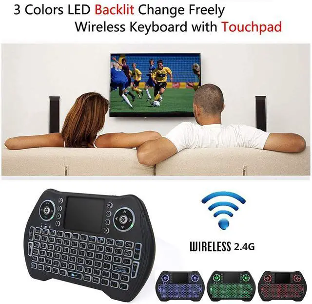 Alt view image 2 of 6 - FOR Backlit Mini Wireless Keyboard with Touchpad Mouse Combo Rechargable Li-ion Battery & Multi-Media Handheld Remote for Google Android TV Box PC PAD