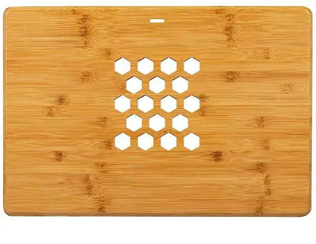 Alt view image 4 of 5 - BamBoard Pro Lap Desk with Wrist Rest Mouse Pad and Phone Holder Natural Bamboo Fits up to 173 Inch Laptops and Most Tablets Style No 77101