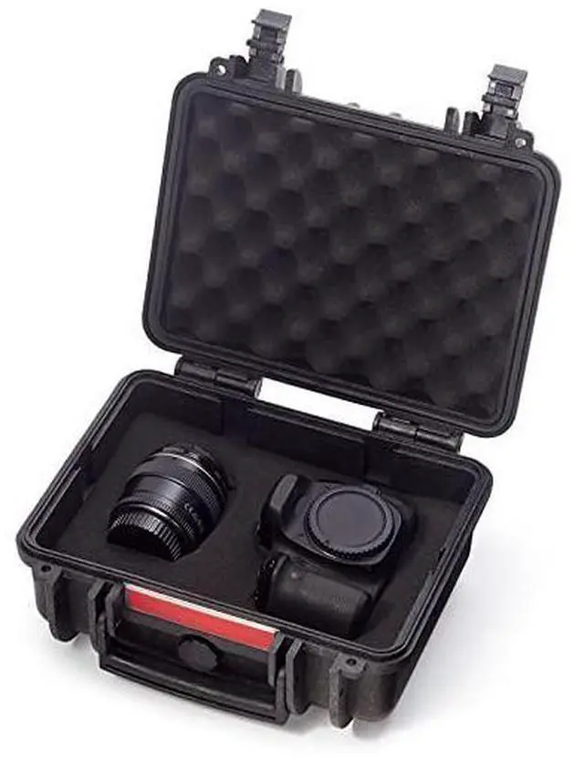 Alt view image 4 of 5 - Basics Small Hard Camera Carrying Case - 12 x 11 x 6 Inches, Black