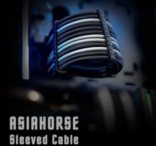 Alt view image 5 of 5 - forAsiahorse Power Supply Sleeved Cable for Power Supply Extension Cable Wire Kit 1x24-PIN/ 2x8-PORT (4+4) M/B 3x8-PORT (6+2) PCI-E 30cm Length with Combs(Dual EPS Black-Mix)