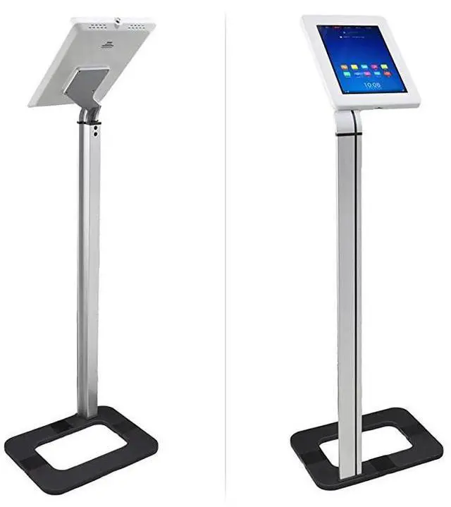 Alt view image 2 of 6 - FOR-AntiTheft Tablet Security Stand Kiosk Floor Standing Mount Tablet Case Holder w Lock Adjustable Clamp Arm Internal Cable Routing For iPad 2 3 4 Samsung Android Tablets PSPADLK38