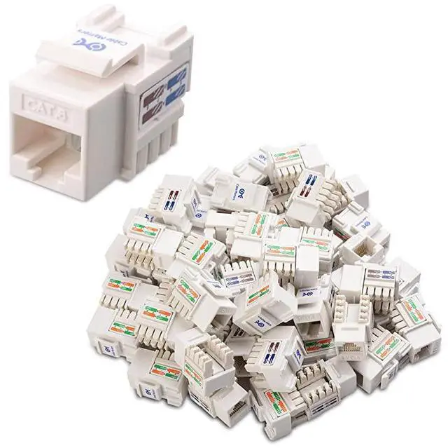 Main image of FOR-UL Listed 50Pack Cat6 RJ45 Keystone Jack Cat 6 Cat6 Keystone Jack in White with Keystone PunchDown Stand