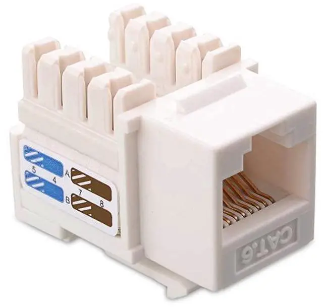 Alt view image 4 of 6 - FOR-UL Listed 50Pack Cat6 RJ45 Keystone Jack Cat 6 Cat6 Keystone Jack in White with Keystone PunchDown Stand