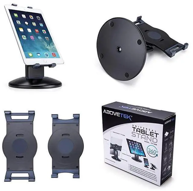 Alt view image 4 of 7 - FOR-Retail Kiosk iPad Stand, 360° Rotating Commercial Tablet Stand, 6-13.5" Ipad Mini Pro-Business Tablet Holder, Swivel Design for Store POS Office Showcase Reception Kitchen Desktop (Black)