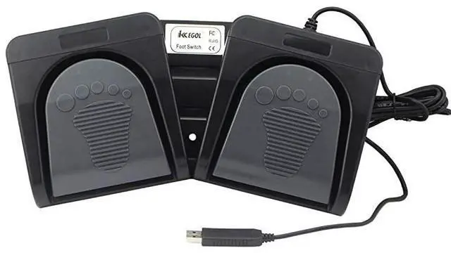 Alt view image 2 of 7 - FOR Upgraded USB Double Pedal Assembly 2 Foot Switch Control 2 Key Button Footswitch Program Video Game Customized PC Keyboard Mouse Multimedia Action HID Black