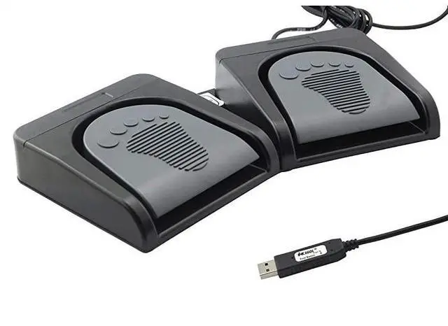 Alt view image 5 of 7 - FOR Upgraded USB Double Pedal Assembly 2 Foot Switch Control 2 Key Button Footswitch Program Video Game Customized PC Keyboard Mouse Multimedia Action HID Black