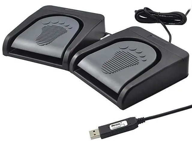 Alt view image 6 of 7 - FOR Upgraded USB Double Pedal Assembly 2 Foot Switch Control 2 Key Button Footswitch Program Video Game Customized PC Keyboard Mouse Multimedia Action HID Black