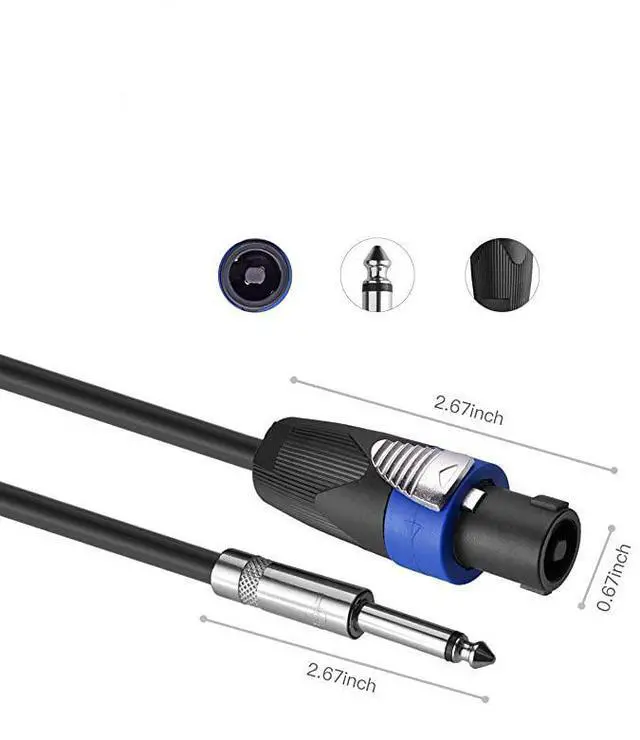 Alt view image 3 of 6 - FOR-Upgraded Version Professional 50 Feet 12AWG Speakon to 14quot Speaker Cable Heavy Duty 50ft 12 Gauge Speaker Wire Cord with Twist Lock for Audio Amplifier Single