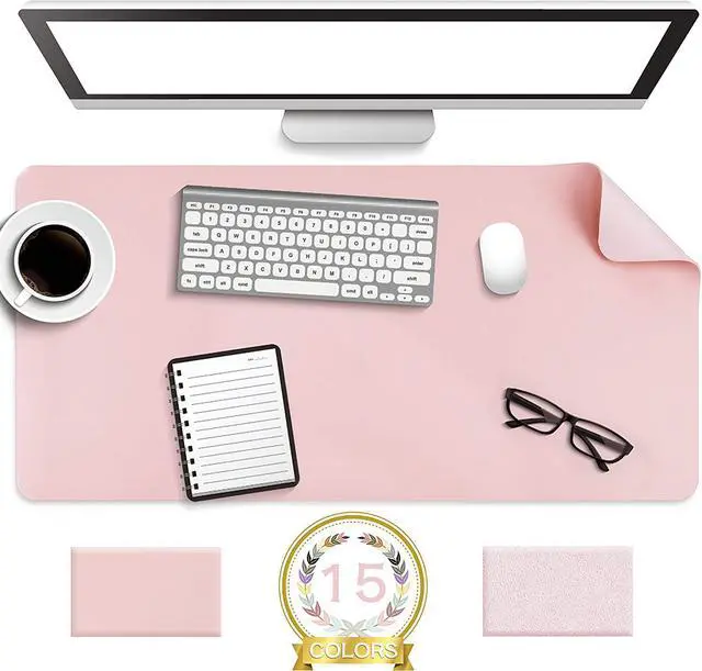Main image of Non-Slip Desk Pad Waterproof PVC Leather Desk Table Protector Ultra Thin Large Mouse Pad Easy Clean Laptop Desk Writing Mat for Office Work/Home/Decor(Pink 31.5 x 15.7)